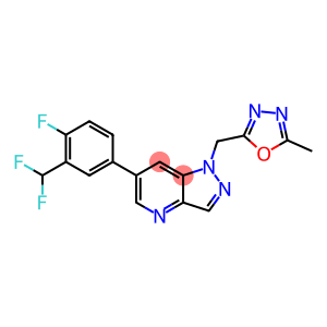 1H-Pyrazolo[4,3-b]pyridine, 6-[3-(difluoromethyl)-4-fluorophenyl]-1-[(5-methyl-1,3,4-oxadiazol-2-yl)