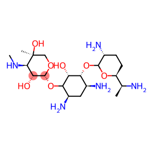 (2R,3R,4R,5R)-2-[(1S,2S,3R,4S,6R)-4,6-diamino-3-[(2R,3R,6S)-3-amino-6-[(1R)-1-aminoethyl]oxan-2-yl]oxy-2-hydroxy-cyclohexyl]oxy-5-methyl-4-methylamino-oxane-3,5-diol