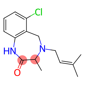 2H-1,4-Benzodiazepin-2-one,6-chloro-1,3,4,5-tetrahydro-3-methyl-4-(3-methyl-2-buten-1-yl)-