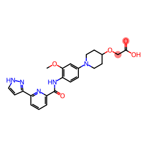 2-[[1-[3-甲氧基-4-[[[6-(1H-吡唑-3-基)-2-吡啶基]羰基]氨基]苯基]-4-哌啶基]氧基]乙酸
