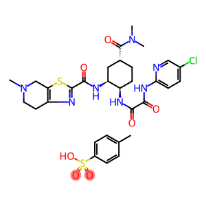 Ethanediamide, N1-(5-chloro-2-pyridinyl)-N2-[(1R,2S,4R)-4-[(dimethylamino)carbonyl]-2-[[(4,5,6,7-tetrahydro-5-methylthiazolo[5,4-c]pyridin-2-yl)carbonyl]amino]cyclohexyl]-, compd. with 4-methylbenzenesulfonate (1:1)