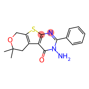 3-amino-6,6-dimethyl-2-phenyl-3,5,6,8-tetrahydro-4H-pyrano[4',3':4,5]thieno[2,3-d]pyrimidin-4-one