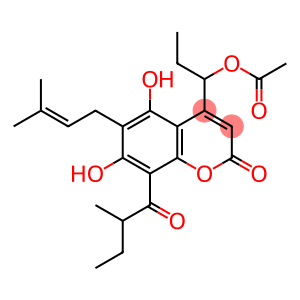 4-[1-(Acetyloxy)propyl]-5,7-dihydroxy-6-(3-methyl-2-butenyl)-8-(2-methylbutyryl)coumarin