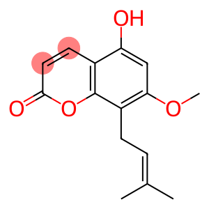 5-Hydroxy-7-methoxy-8-(3-methyl-2-butenyl)-2H-1-benzopyran-2-one