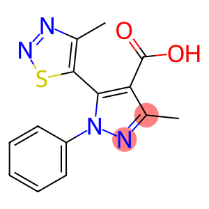 3-Methyl-5-(4-methyl-1,2,3-thiadiazol-5-yl)-1-phenyl-1H-pyrazole-4-carboxylic acid