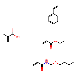 2-Propenoic acid, 2-methyl-, polymer with N-(butoxymethyl)-2-propenamide, ethenylbenzene and ethyl 2-propenoate Ethyl acrylate, styrene, N-butoxymethylacrylamide, methacrylic acidpolymer