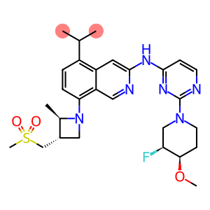 N-[2-[(3S,4R)-3-氟-4-甲氧基-1-哌啶基]-4-嘧啶基]-5-异丙基-8-[(2R,3S)-2-甲基-3-[(甲砜基)甲基]-1-氮杂环丁基]异喹啉-3-胺