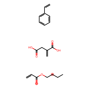 Butanedioic acid, methylene-, polymer with butyl 2-propenoate and ethenylbenzene