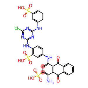 1-amino-4-[[4-[[4-chloro-6-[(3-sulfophenyl)amino]-1,3,5-triazin-2-yl]a mino]-3-sulfo-phenyl]amino]-9,10-dioxo-anthracene-2-sulfonic acid