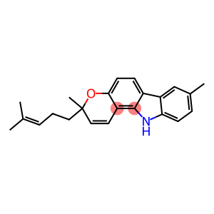 Pyrano[3,2-a]carbazole, 3,11-dihydro-3,8-dimethyl-3-(4-methyl-3-penten-1-yl)-, (-)-