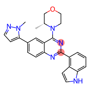 Quinazoline, 2-(1H-indol-4-yl)-4-[(3R)-3-methyl-4-morpholinyl]-6-(1-methyl-1H-pyrazol-5-yl)-