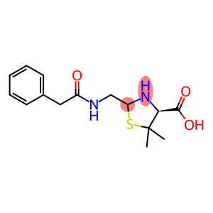 4-Thiazolidinecarboxylic acid, 5,5-dimethyl-2-[[(2-phenylacetyl)amino]methyl]-, (4S)-