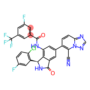 N-[(3R)-3-(2-chloro-5-fluorophenyl)-6-(5-cyano-[1,2,4]triazolo[1,5-a]pyridin-6-yl)-1-oxo-2,3-dihydroisoindol-4-yl]-3-fluoro-5-(trifluoromethyl)benzamide