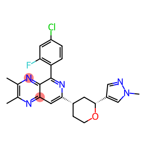 Pyrido[3,4-b]pyrazine, 5-(4-chloro-2-fluorophenyl)-2,3-dimethyl-7-[(2R,4S)-tetrahydro-2-(1-methyl-1H-pyrazol-4-yl)-2H-pyran-4-yl]-