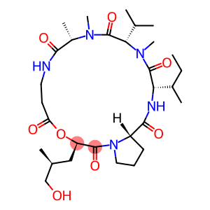 3-[1-(Hydroxymethyl)ethyl]cyclo[D-Lac-L-Pro-L-Ile-N-methyl-L-Val-N-methyl-L-Ala-βAla-]