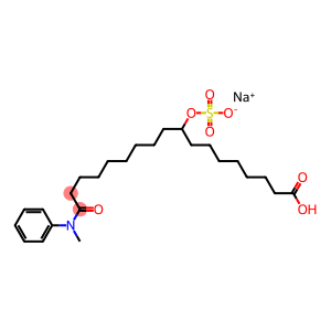 sodium hydrogen N-methyl-N-phenyl-10-(sulphonatooxy)octadecanamidate