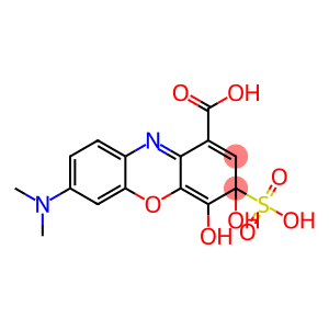 3H-Phenoxazine-1-carboxylic acid, 7-(dimethylamino)-3,4-dihydroxy-3-sulfo-