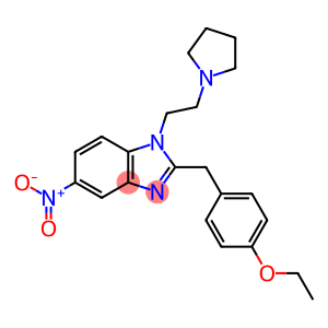 1H-Benzimidazole, 2-[(4-ethoxyphenyl)methyl]-5-nitro-1-[2-(1-pyrrolidinyl)ethyl]-