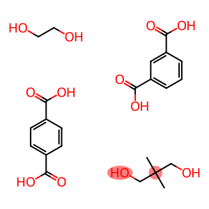 Terephthalic acid, isophthalic acid, ethylene glycol, neopentyl glycol polymer