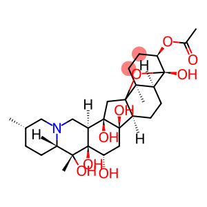Cevane-3α,4β,12,14,16β,17,20-heptol, 4,9-epoxy-, 3-acetate (8CI)