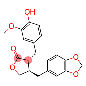 3α-(4-Hydroxy-3-methoxybenzyl)-4β-(1,3-benzodioxole-5-ylmethyl)-4,5-dihydrofuran-2(3H)-one