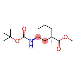 Cyclohexanecarboxylic acid, 3-[[(1,1-dimethylethoxy)carbonyl]amino]-1-methyl-, methyl ester, (1R,3S)-rel-