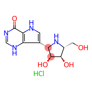 4H-Pyrrolo3,2-dpyrimidin-4-one, 7-(2S,3S,4R,5R)-3,4-dihydroxy-5-(hydroxymethyl)-2-pyrrolidinyl-1,5-dihydro-, monohydrochloride