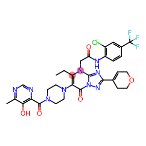 [1,2,4]TRIAZOLO[1,5-A]PYRIMIDINE-4(7H)-ACETAMIDE, N-[2-CHLORO-4-(TRIFLUOROMETHYL)PHENYL]-2-(3,6-DIHYDRO-2H-PYRAN-4-YL)-5-ETHYL-6-[4-[(5-HYDROXY-6-METHYL-4-PYRIM