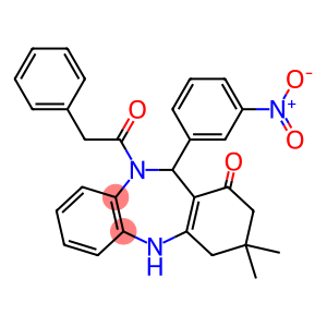 11-{3-nitrophenyl}-3,3-dimethyl-10-(phenylacetyl)-2,3,4,5,10,11-hexahydro-1H-dibenzo[b,e][1,4]diazepin-1-one