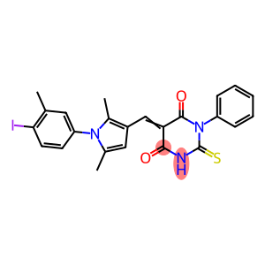 5-{[1-(4-iodo-3-methylphenyl)-2,5-dimethyl-1H-pyrrol-3-yl]methylene}-1-phenyl-2-thioxodihydro-4,6(1H,5H)-pyrimidinedione