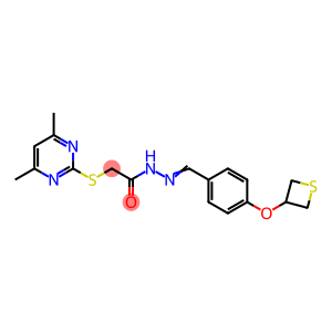 2-[(4,6-dimethyl-2-pyrimidinyl)sulfanyl]-N'-[4-(3-thietanyloxy)benzylidene]acetohydrazide