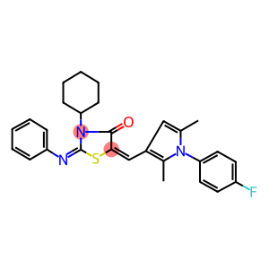 3-cyclohexyl-5-{[1-(4-fluorophenyl)-2,5-dimethyl-1H-pyrrol-3-yl]methylene}-2-(phenylimino)-1,3-thiazolidin-4-one
