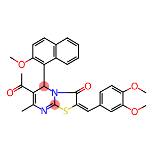 6-acetyl-2-(3,4-dimethoxybenzylidene)-5-(2-methoxy-1-naphthyl)-7-methyl-5H-[1,3]thiazolo[3,2-a]pyrimidin-3(2H)-one
