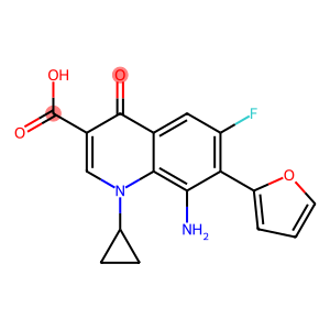 3-Quinolinecarboxylic acid, 8-amino-1-cyclopropyl-6-fluoro-7-(2-furanyl)-1,4-dihydro-4-oxo-