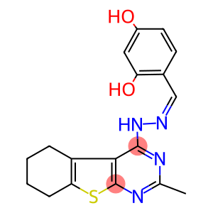 2,4-dihydroxybenzaldehyde (2-methyl-5,6,7,8-tetrahydro[1]benzothieno[2,3-d]pyrimidin-4-yl)hydrazone