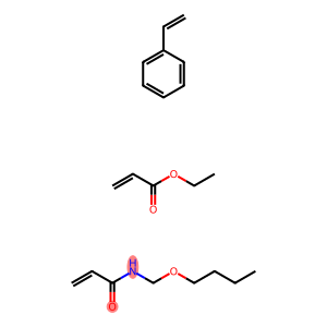 2-Propenoic acid, ethyl ester, polymer with N-(butoxymethyl)-2-propenamide and ethenylbenzene