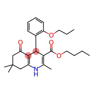 butyl 2,7,7-trimethyl-5-oxo-4-(2-propoxyphenyl)-1,4,5,6,7,8-hexahydro-3-quinolinecarboxylate
