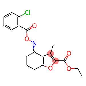 ethyl 4-{[(2-chlorobenzoyl)oxy]imino}-3-methyl-4,5,6,7-tetrahydro-1-benzofuran-2-carboxylate