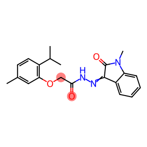 2-(2-isopropyl-5-methylphenoxy)-N'-(1-methyl-2-oxo-1,2-dihydro-3H-indol-3-ylidene)acetohydrazide