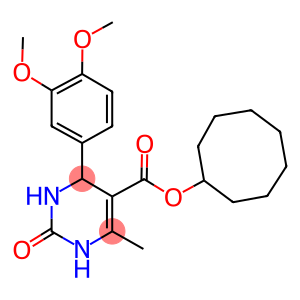 cyclooctyl 4-[3,4-bis(methyloxy)phenyl]-6-methyl-2-oxo-1,2,3,4-tetrahydropyrimidine-5-carboxylate