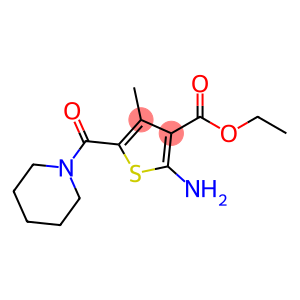 3-Thiophenecarboxylic acid, 2-amino-4-methyl-5-(1-piperidinylcarbonyl)-, ethyl ester