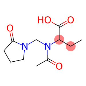 Butanoic  acid,  2-[acetyl[(2-oxo-1-pyrrolidinyl)methyl]amino]-