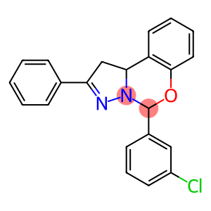 5H-Pyrazolo[1,5-c][1,3]benzoxazine, 5-(3-chlorophenyl)-1,10b-dihydro-2-phenyl-