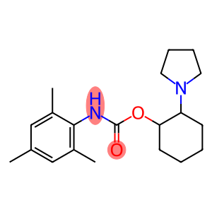 Carbamic acid, (2,4,6-trimethylphenyl)-, 2-(1-pyrrolidinyl)cyclohexyl ester (9CI)