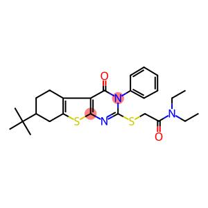 2-[(7-tert-butyl-4-oxo-3-phenyl-3,4,5,6,7,8-hexahydro[1]benzothieno[2,3-d]pyrimidin-2-yl)sulfanyl]-N,N-diethylacetamide