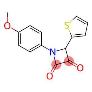 1-(4-METHOXYPHENYL)-4-(2-THIENYL)-2,3-AZETIDINEDIONE