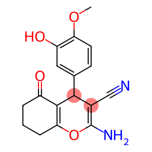 2-amino-4-(3-hydroxy-4-methoxyphenyl)-5-oxo-5,6,7,8-tetrahydro-4H-chromene-3-carbonitrile