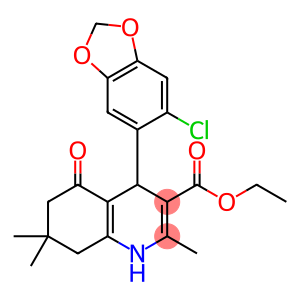 ethyl 4-(6-chloro-1,3-benzodioxol-5-yl)-2,7,7-trimethyl-5-oxo-1,4,5,6,7,8-hexahydroquinoline-3-carboxylate