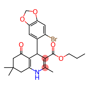 propyl 4-(6-bromo-1,3-benzodioxol-5-yl)-2,7,7-trimethyl-5-oxo-1,4,5,6,7,8-hexahydroquinoline-3-carboxylate