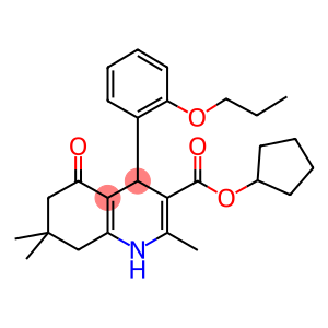 cyclopentyl 2,7,7-trimethyl-5-oxo-4-[2-(propyloxy)phenyl]-1,4,5,6,7,8-hexahydroquinoline-3-carboxylate